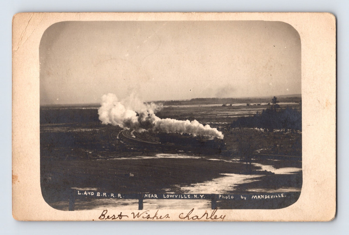 Lowville New York Beaver River Railroad Train Pre-1907 RPPC Postcard Posted