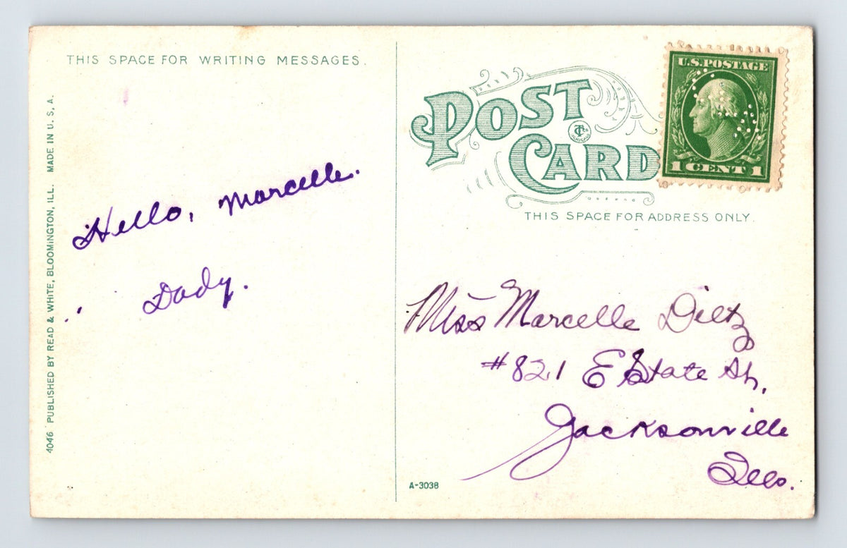 Bloomington Illinois Chicago Alton C and A Shops Aerial 1910s Postcard Unposted