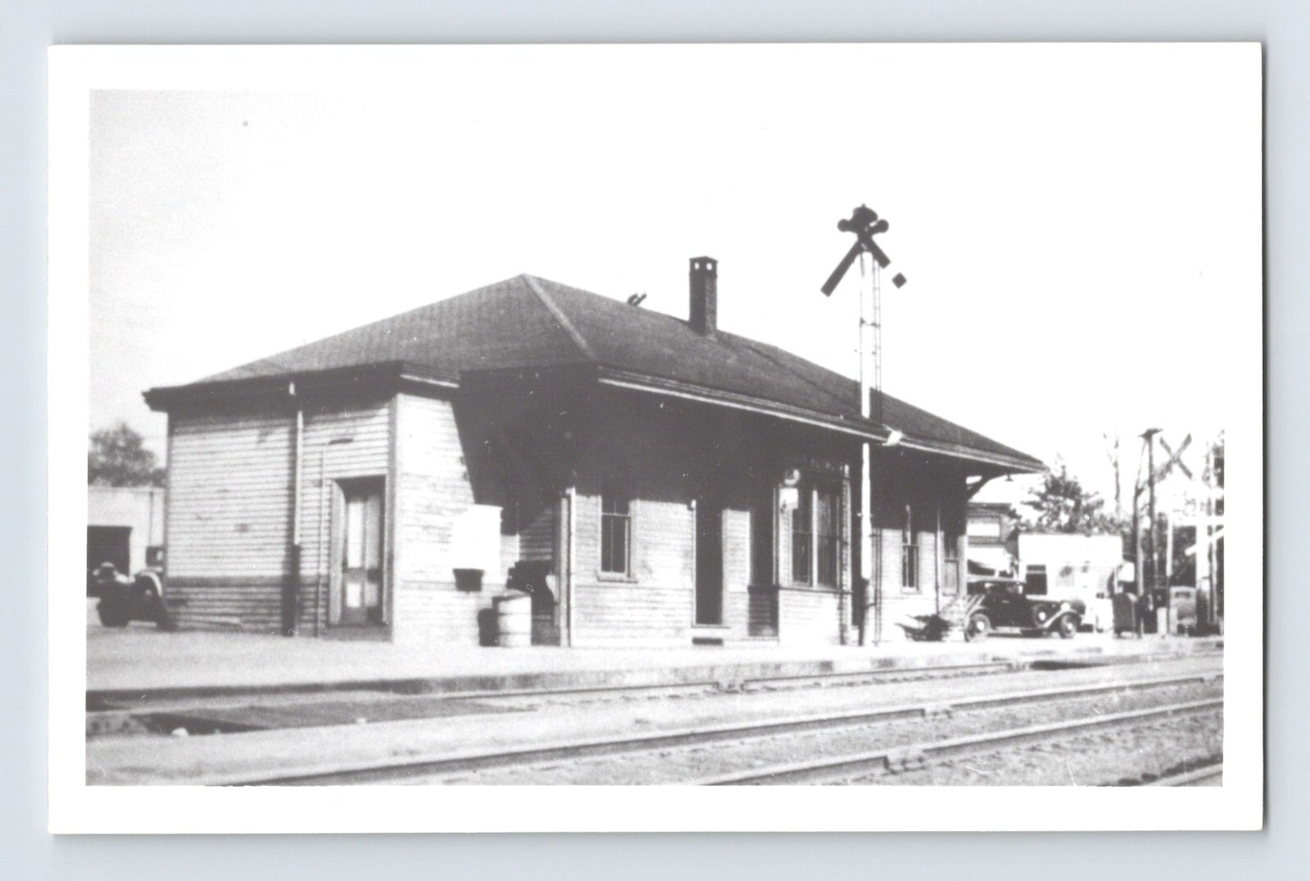 Weymouth Massachusetts railroad station depot platform 1950s postcard train tracks small town rail stop