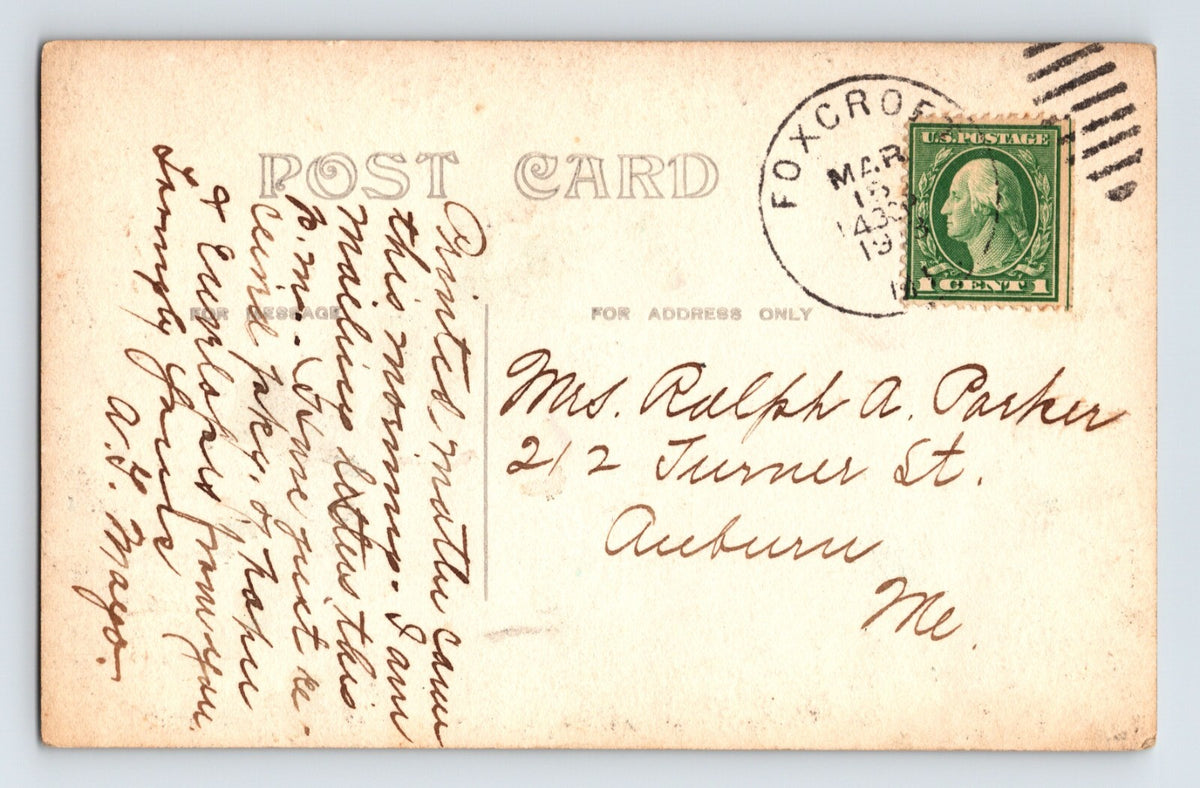 Dover Foxcroft Maine Mayo Residence 1913 RPPC Postcard Posted Divided Back