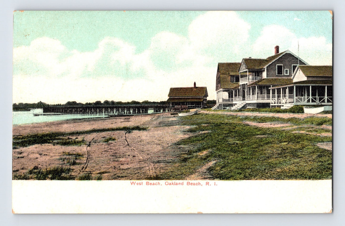 Oakland Beach Rhode Island West Beach 1910s Postcard Unposted Divided Back