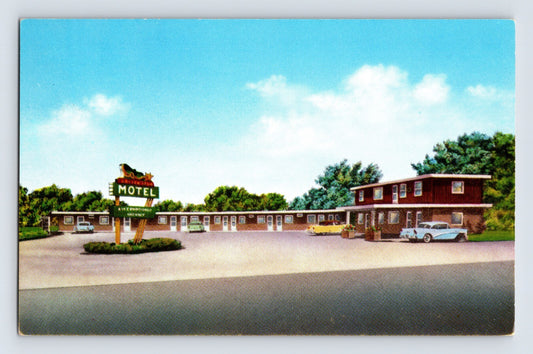 Coffeyville Kansas Golden Spur Motel 1950s Postcard Unposted Chrome