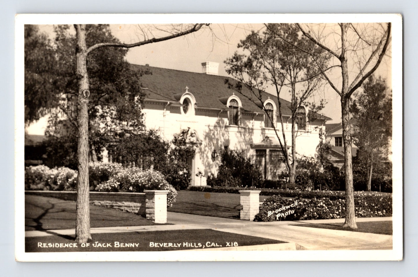 Beverly Hills California Jack Benny residence mansion photo postcard 1940s