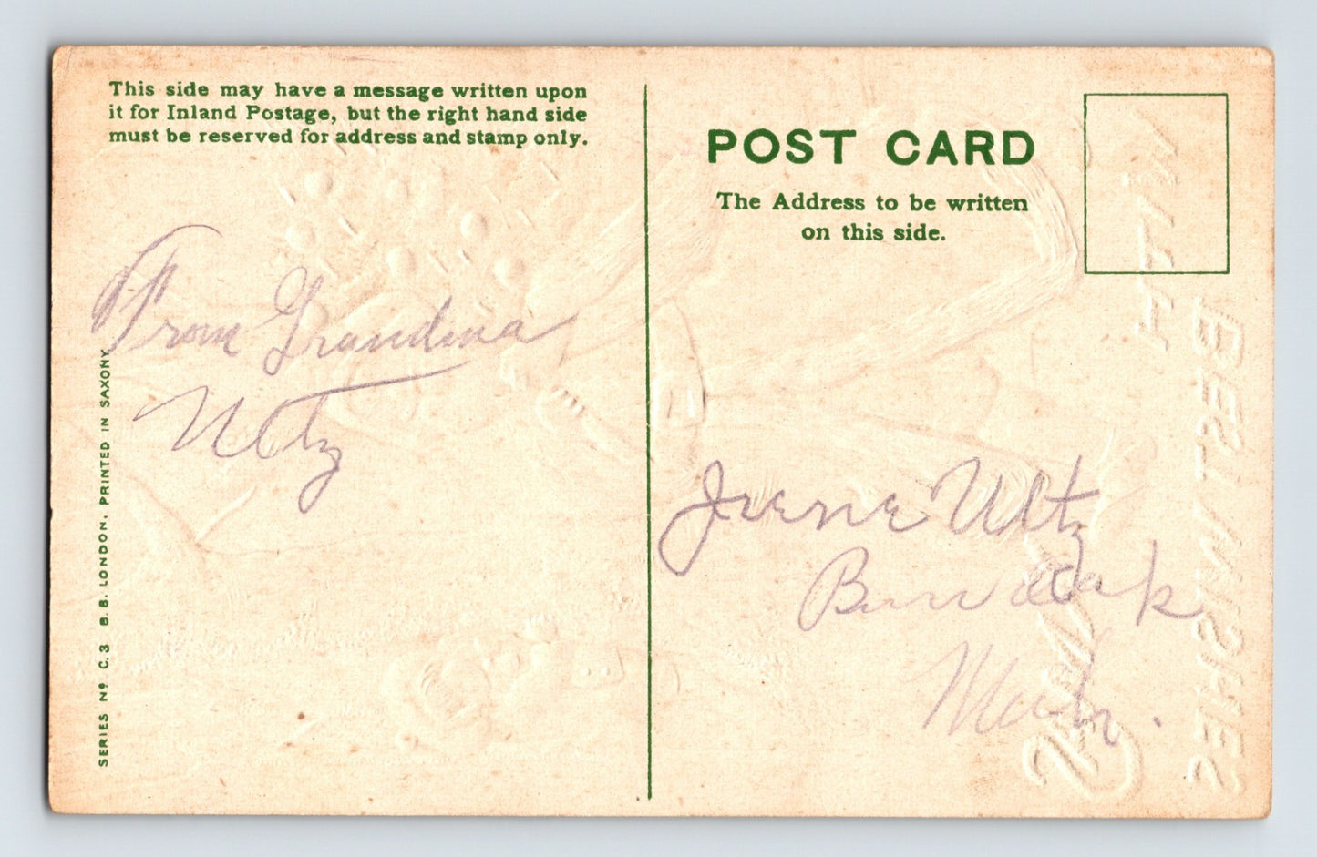 Santa Claus Christmas Tree Girl Birch Forest Hiding 1910s Postcard Unposted