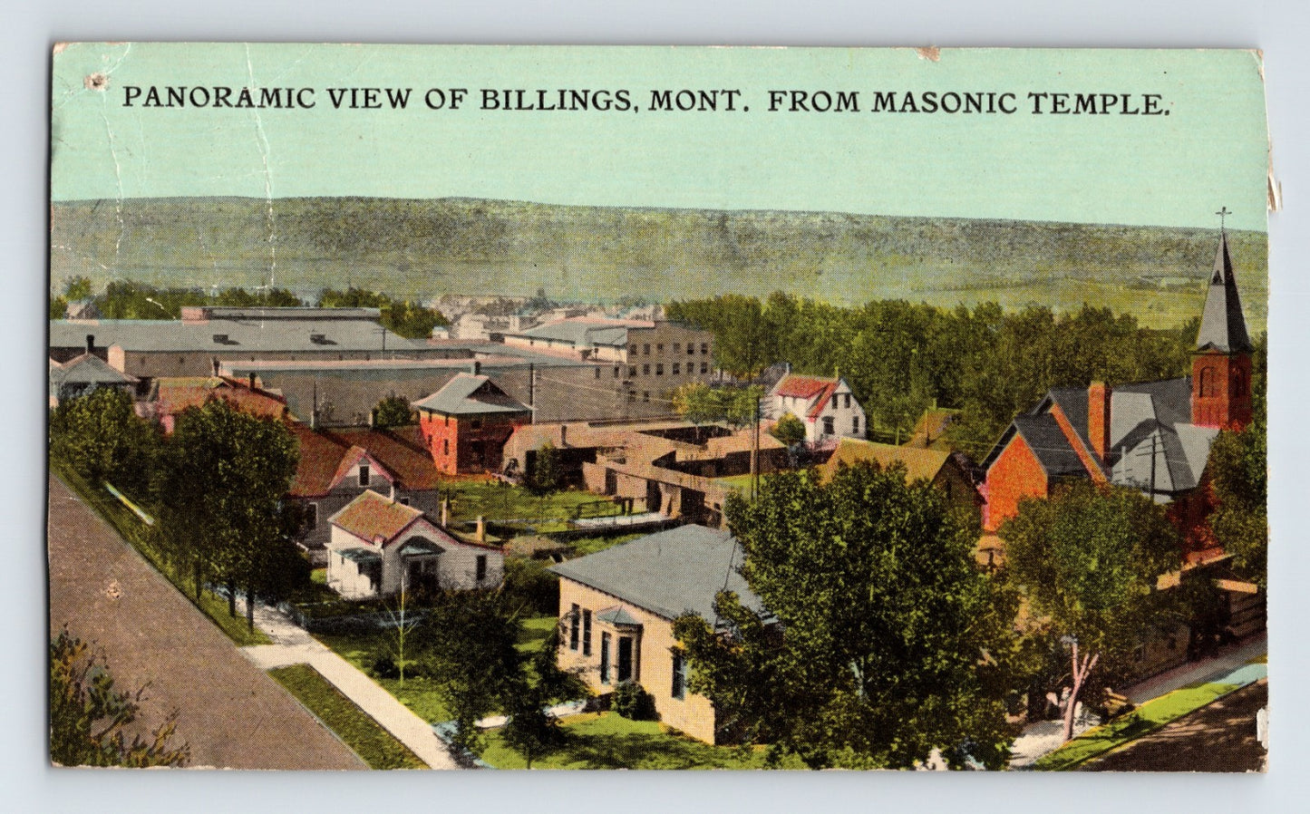 Billings Montana Downtown Panorama 1910s Five Postcard Set Posted