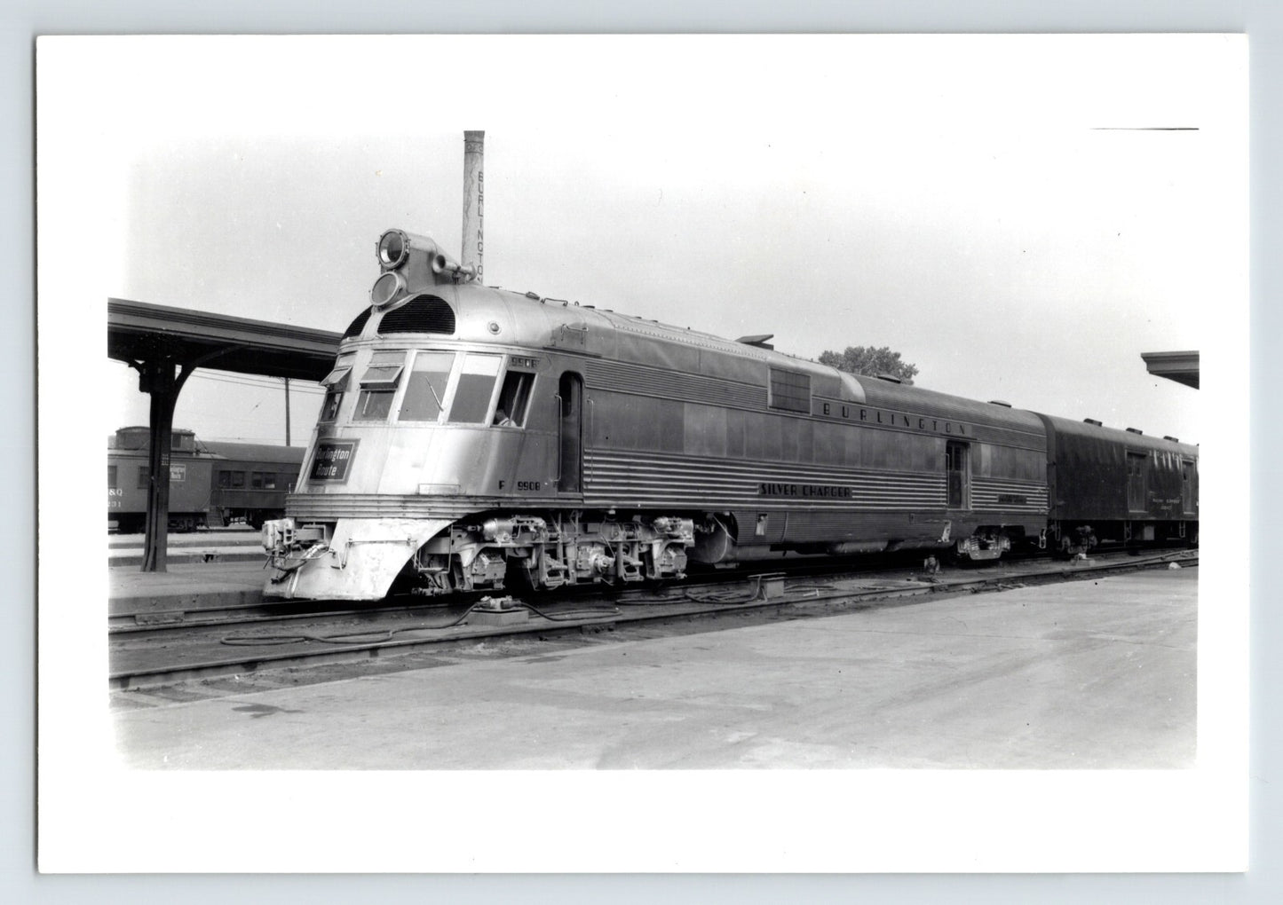 Lincoln Nebraska Burlington Route Silver Charger Railroad Train 1957 Photo 6 x 4