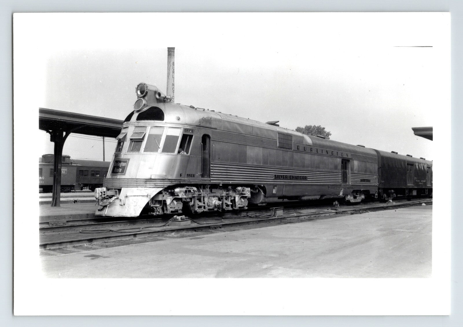 Lincoln Nebraska Burlington Route Silver Charger Railroad Train 1957 Photo 6 x 4