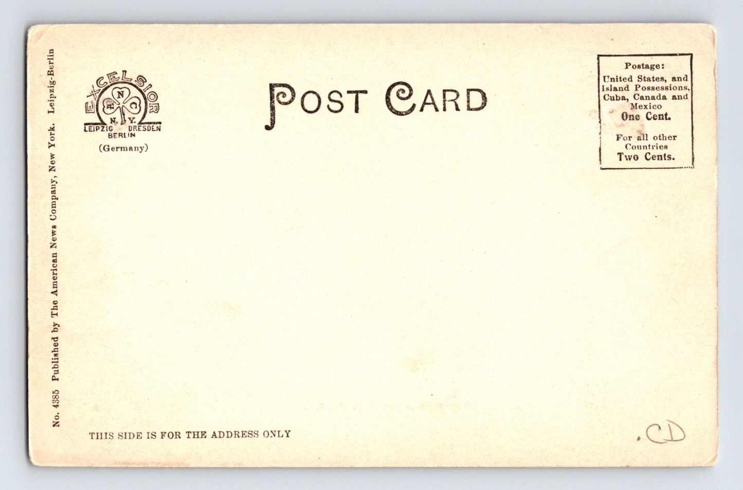 Chateaugay Lake New York Rowboat Couple Pre-1907 Postcard Unposted Undivided