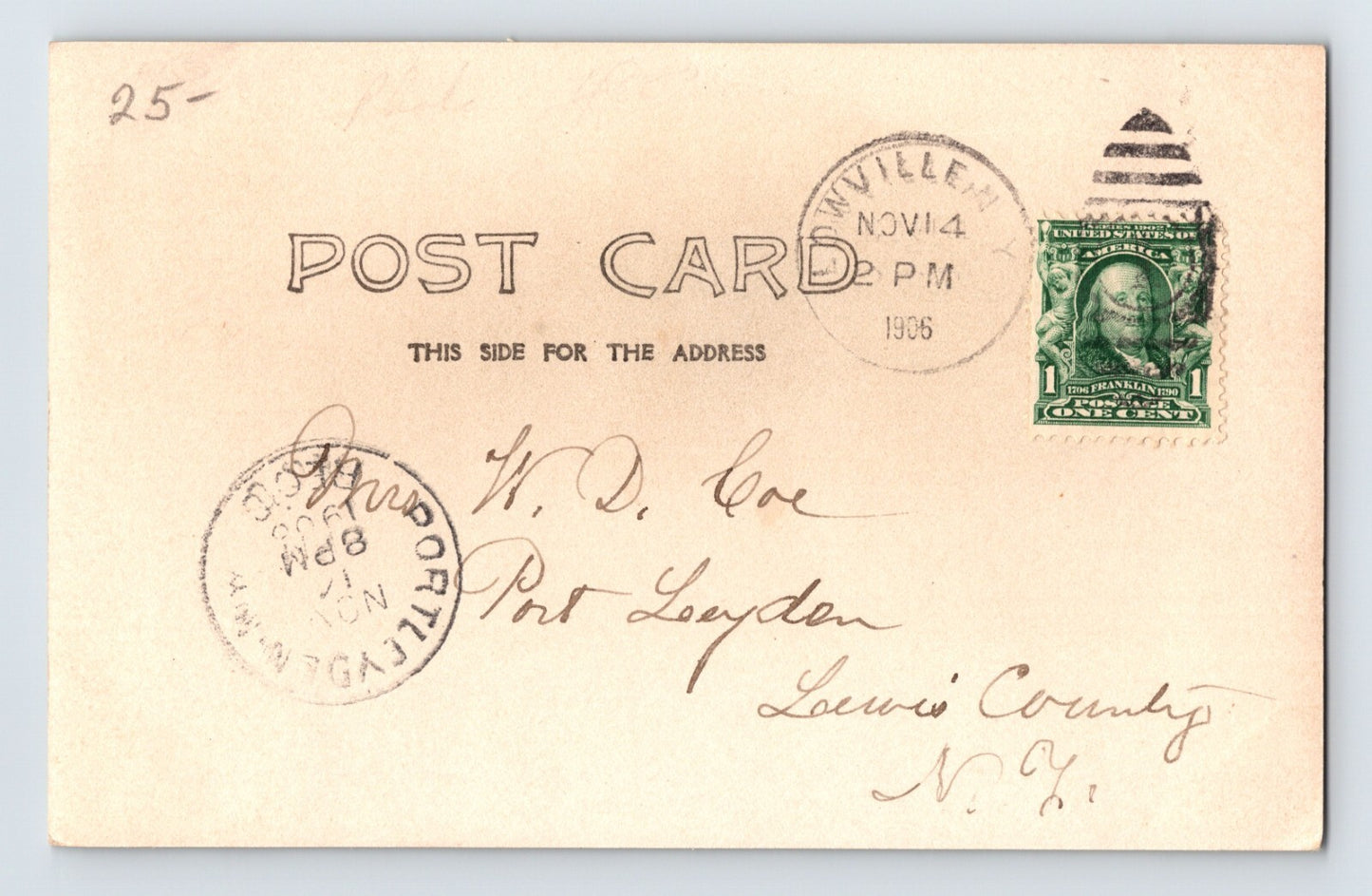 Lowville New York High Bridge 1905 RPPC Postcard Posted Undivided Back