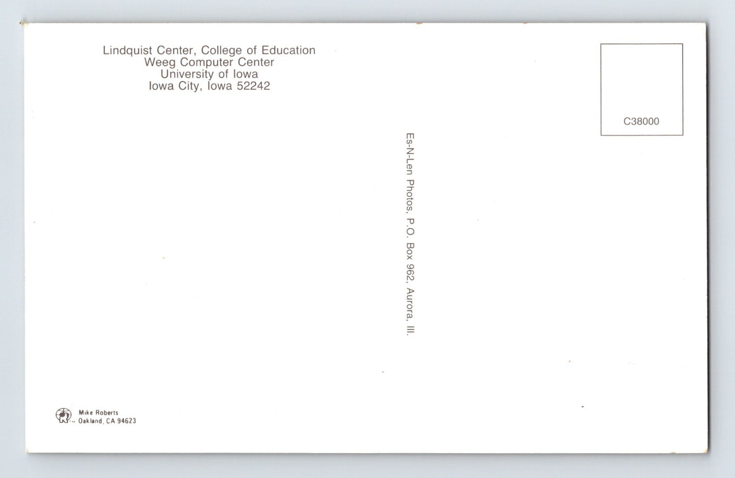 University Iowa City Weeg Computer Center 1980s Postcard Unposted Chrome