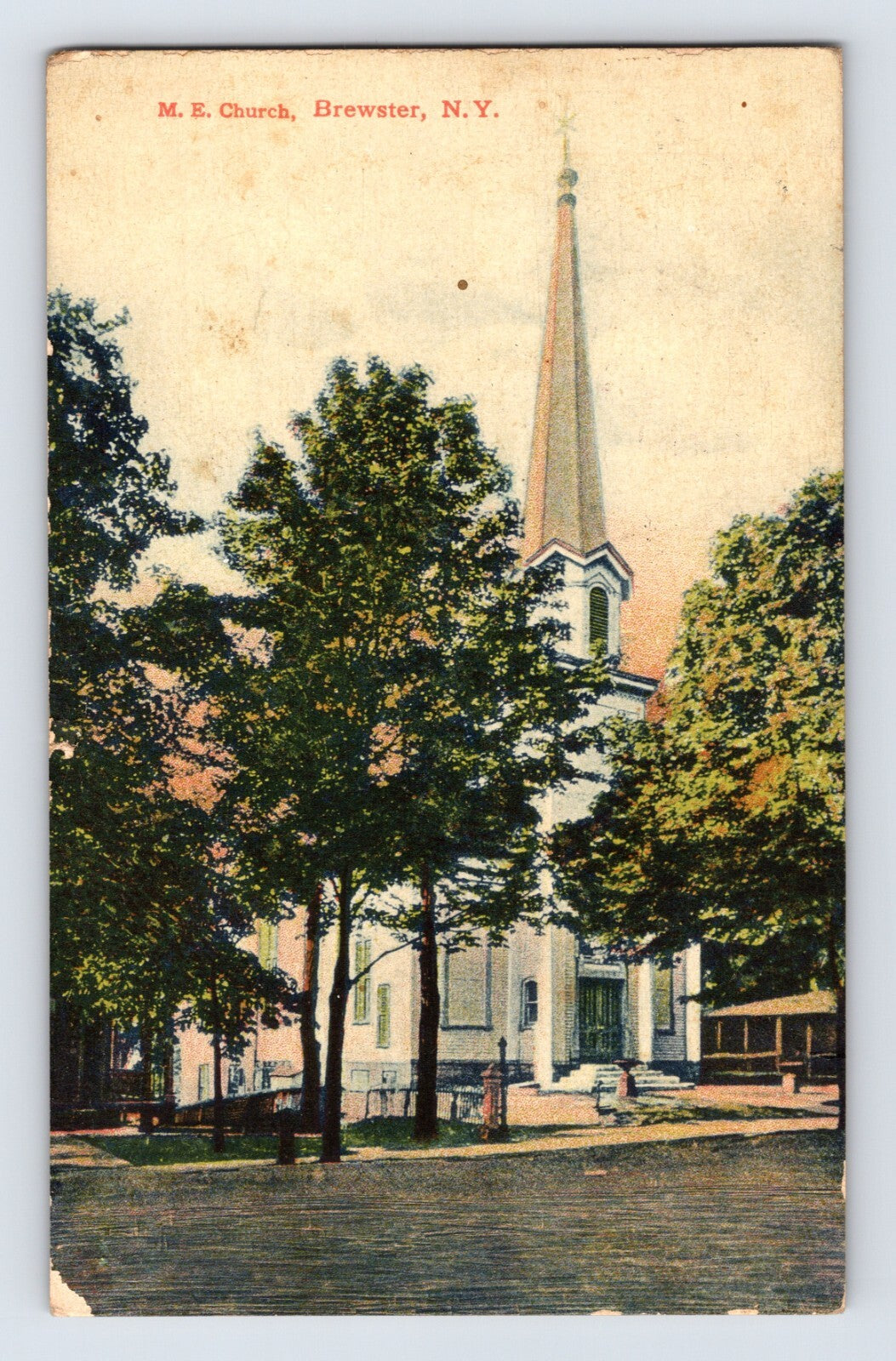 Brewster New York Methodist Episcopal Church 1911 Postcard Posted Divided Back