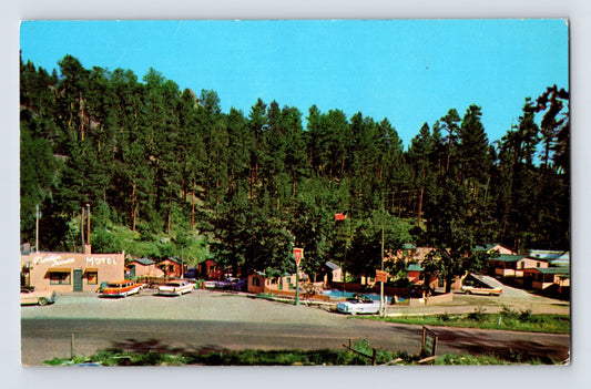 Keystone South Dakota Mountain Terrace Motel roadside view Black Hills chrome postcard