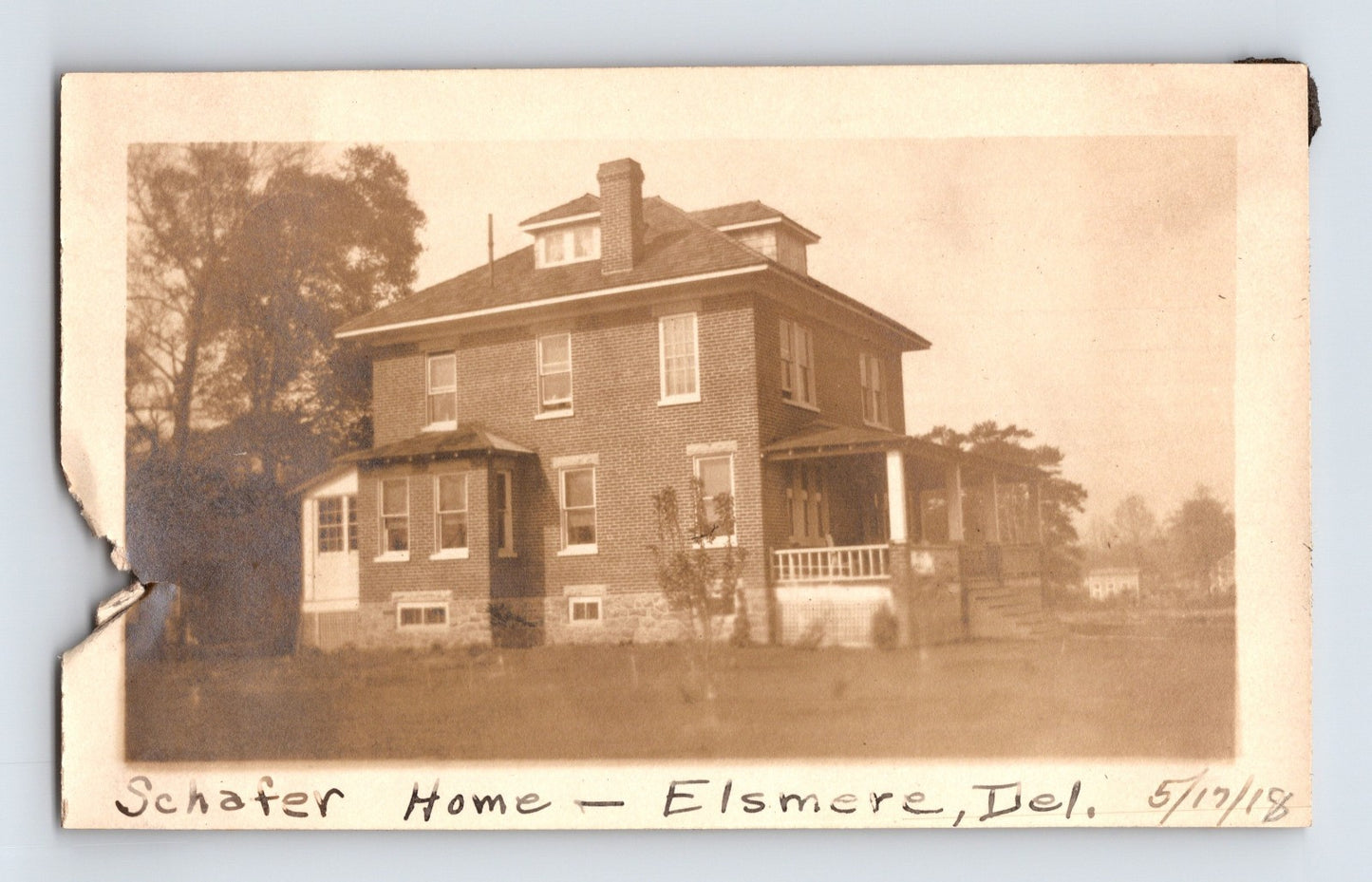 Elsmere Delaware Schafer Home residence 1918 photo