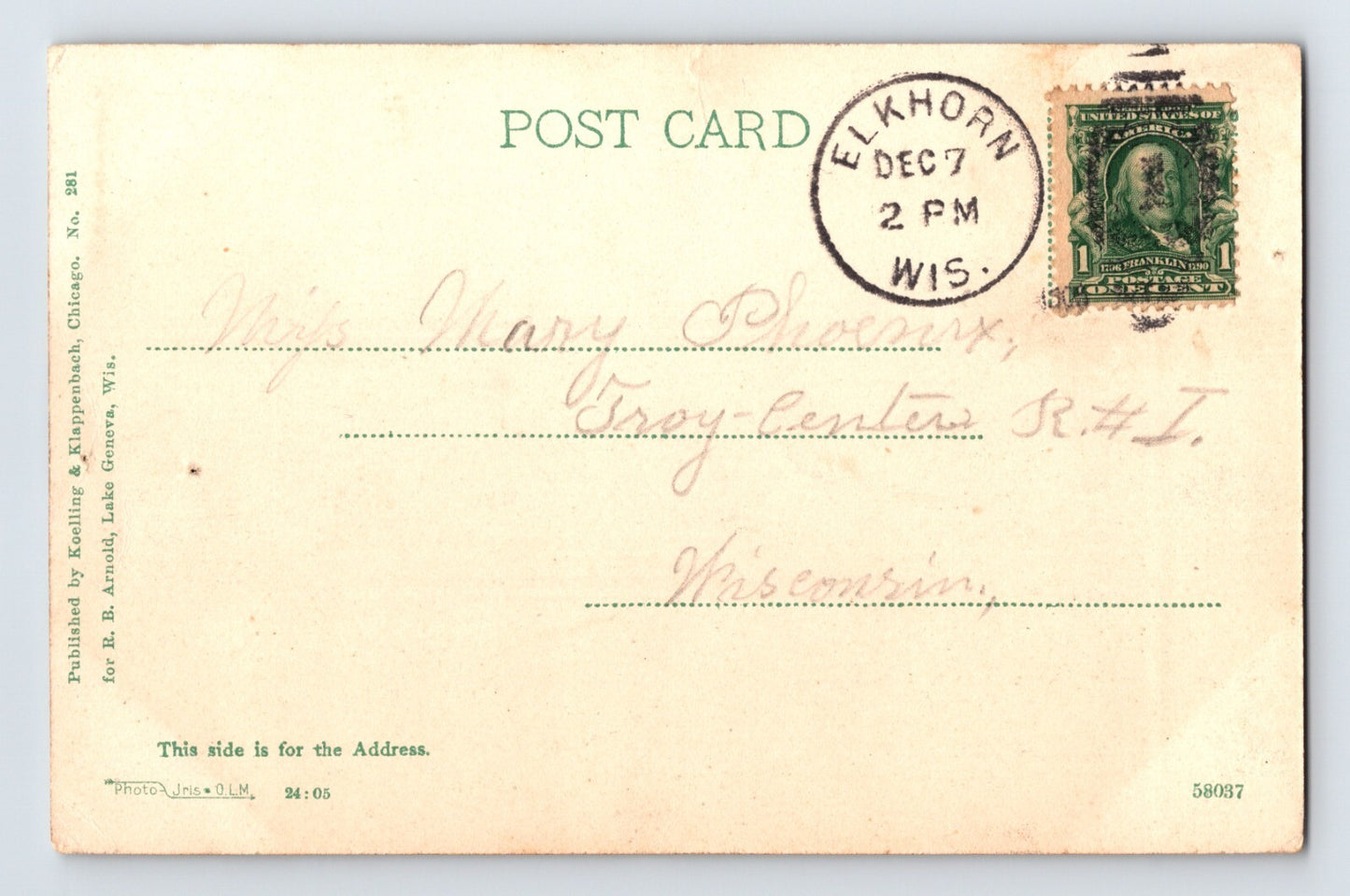 Lake Geneva Wisconsin Yacht Racing 1909 Postcard Posted Divided Back