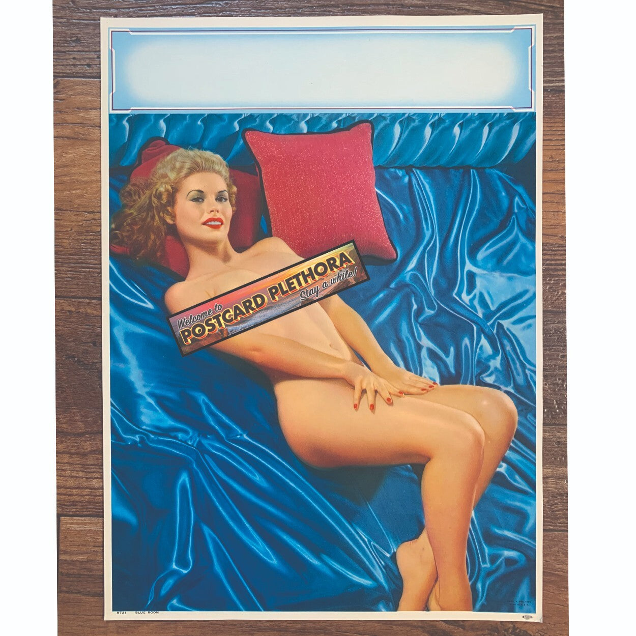 Vintage 1960s Pin Up GGA Calendar Blue Room 8721 Salesman Sample 12" x 16"