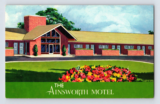 Arlington Virginia Ainsworth Motel 1950s chrome postcard