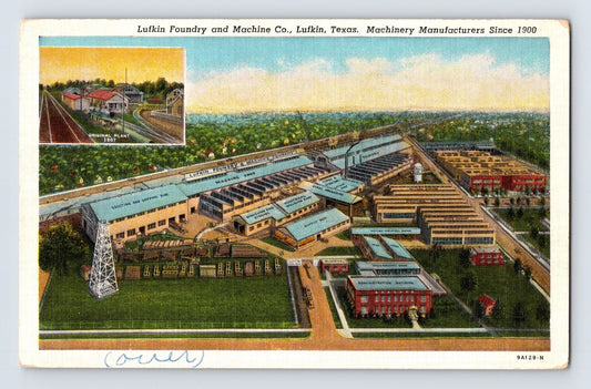 Lufkin Texas Foundry and Machine Company factory complex postcard