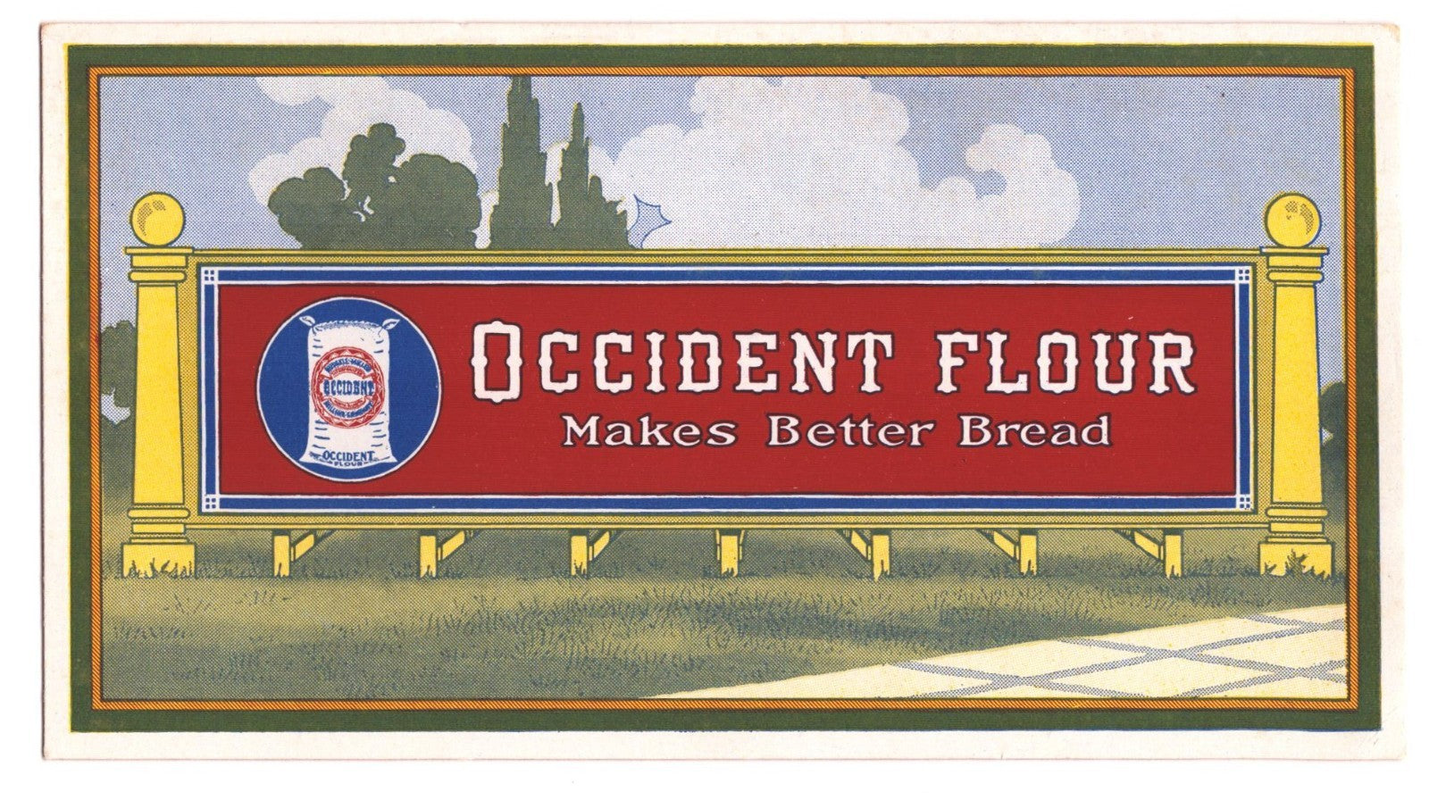 Occident Flour billboard advertising blotter colorful sign Make Better Bread 1930s