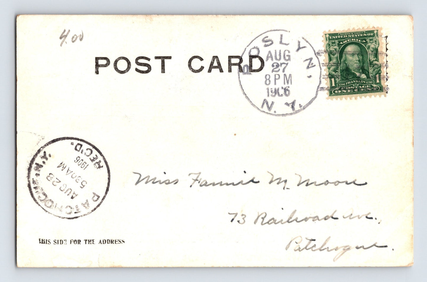 Freeport New York Long Island Church Transfiguration 1906 Postcard Posted