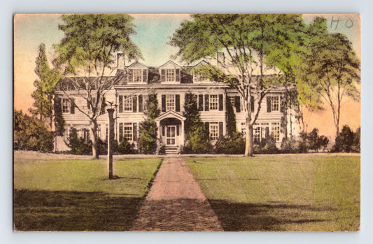 Southampton Long Island New York Irving Latch residence large colonial style home trees lawn Albertype postcard