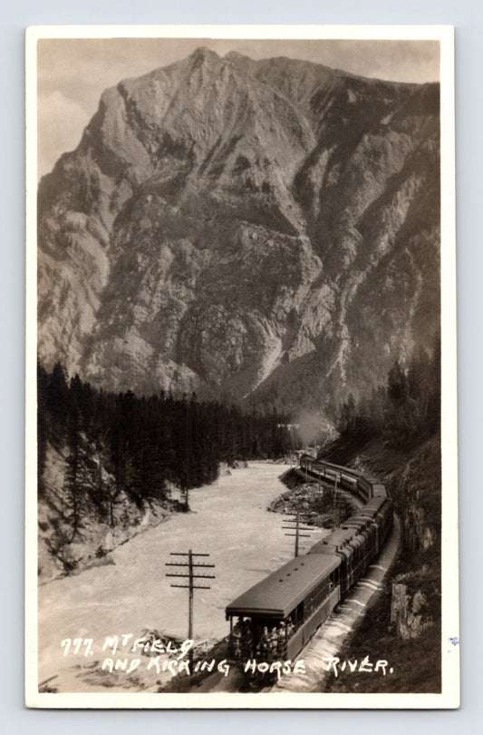 Mt Field British Columbia Train 1940s RPPC Postcard Unposted
