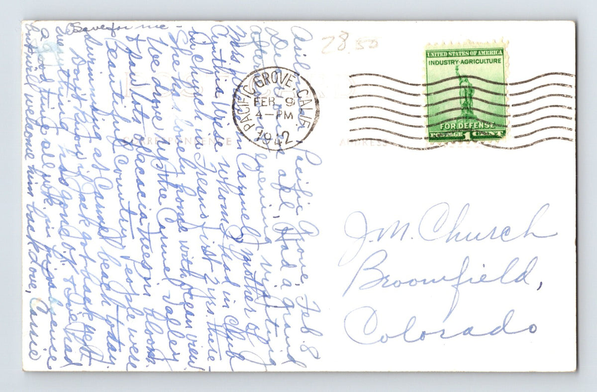 Carmel California Art Studio District 1942 RPPC Postcard Posted