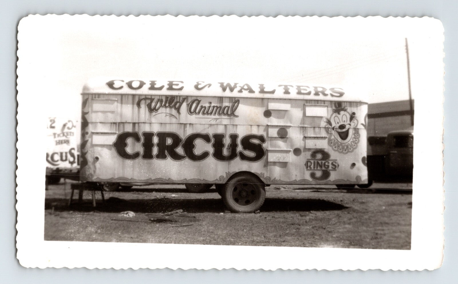 Cole Walters Circus sleeper trailer rolling animal circus truck Hugo Oklahoma 1953 photo