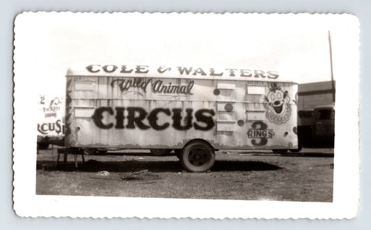 Cole Walters Circus sleeper trailer rolling animal circus truck Hugo Oklahoma 1953 photo
