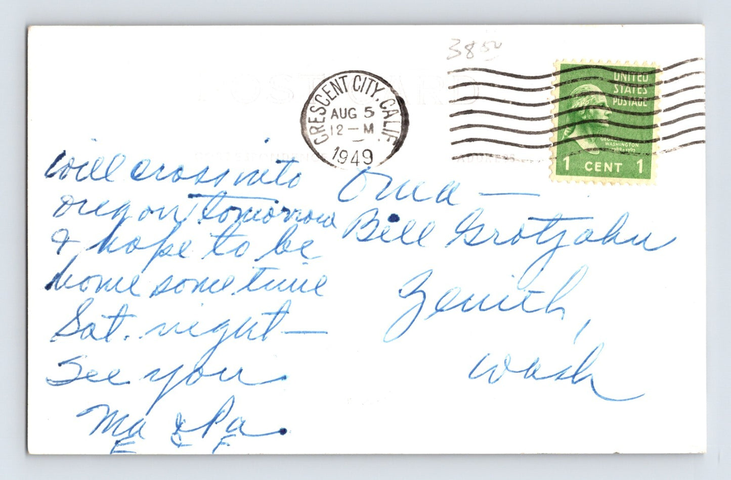 Crescent City California Downtown Bay Bakery Cafe 1949 RPPC Postcard Posted