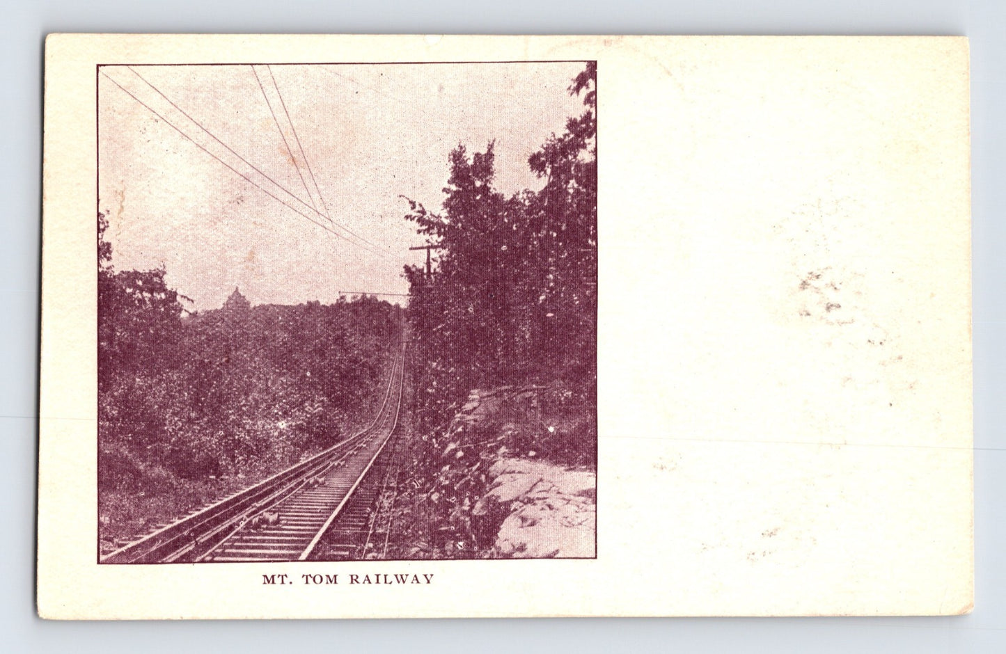 Holyoke Massachusetts Mt Tom Railway 1905 Postcard Posted Fancy Back