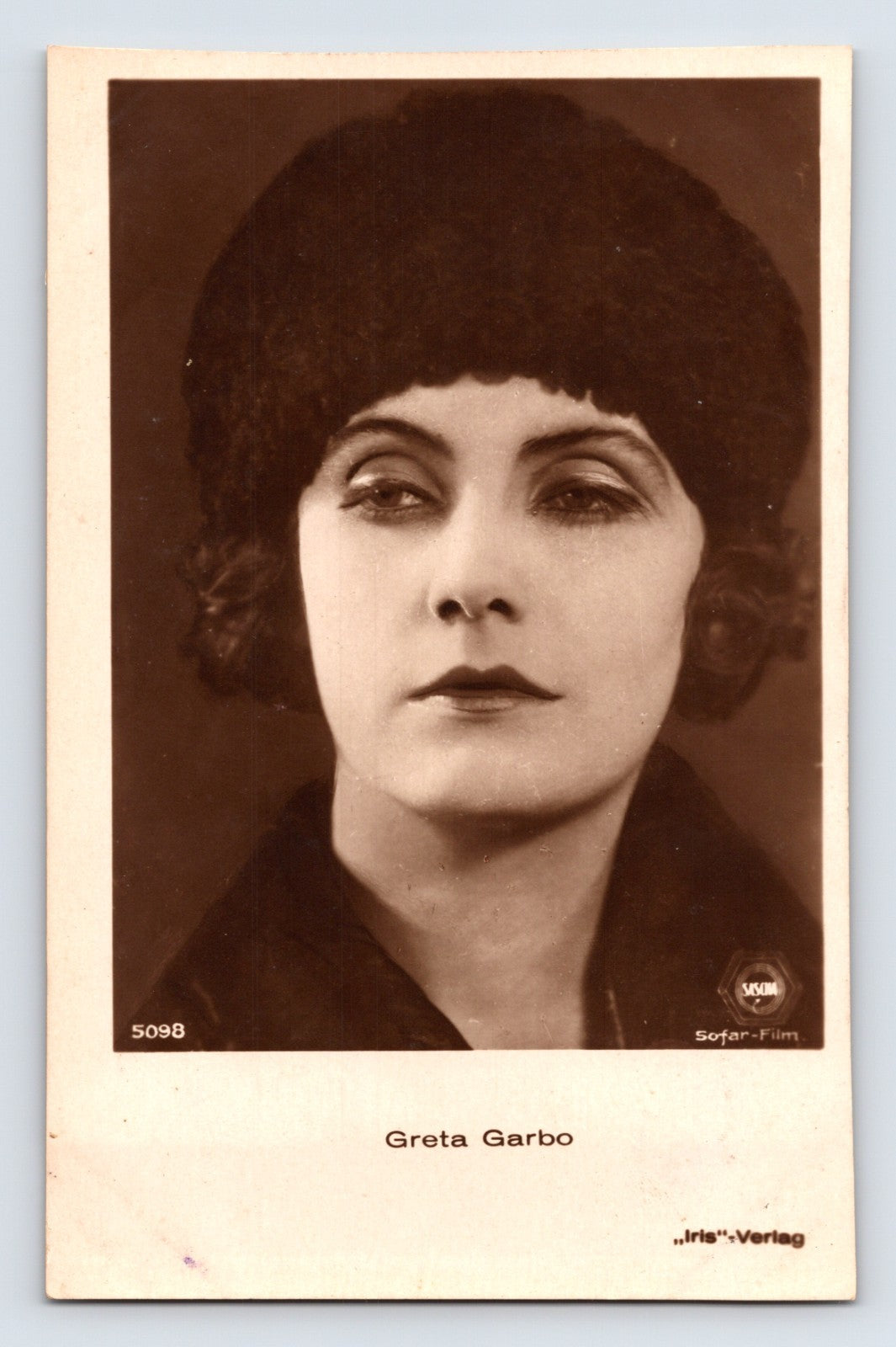 Greta Garbo Photo Postcard RPPC 1930s Iris Verlag Unposted