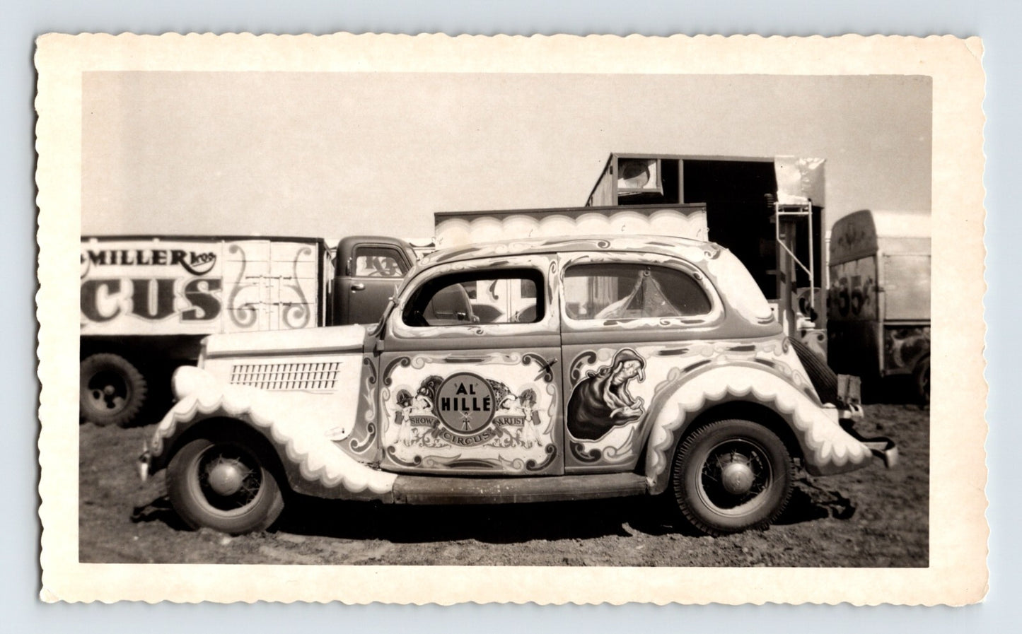 Kelly Miller Circus 1950 Photo Al Hille Artist Car Hugo Oklahoma 3.5 x 5.5
