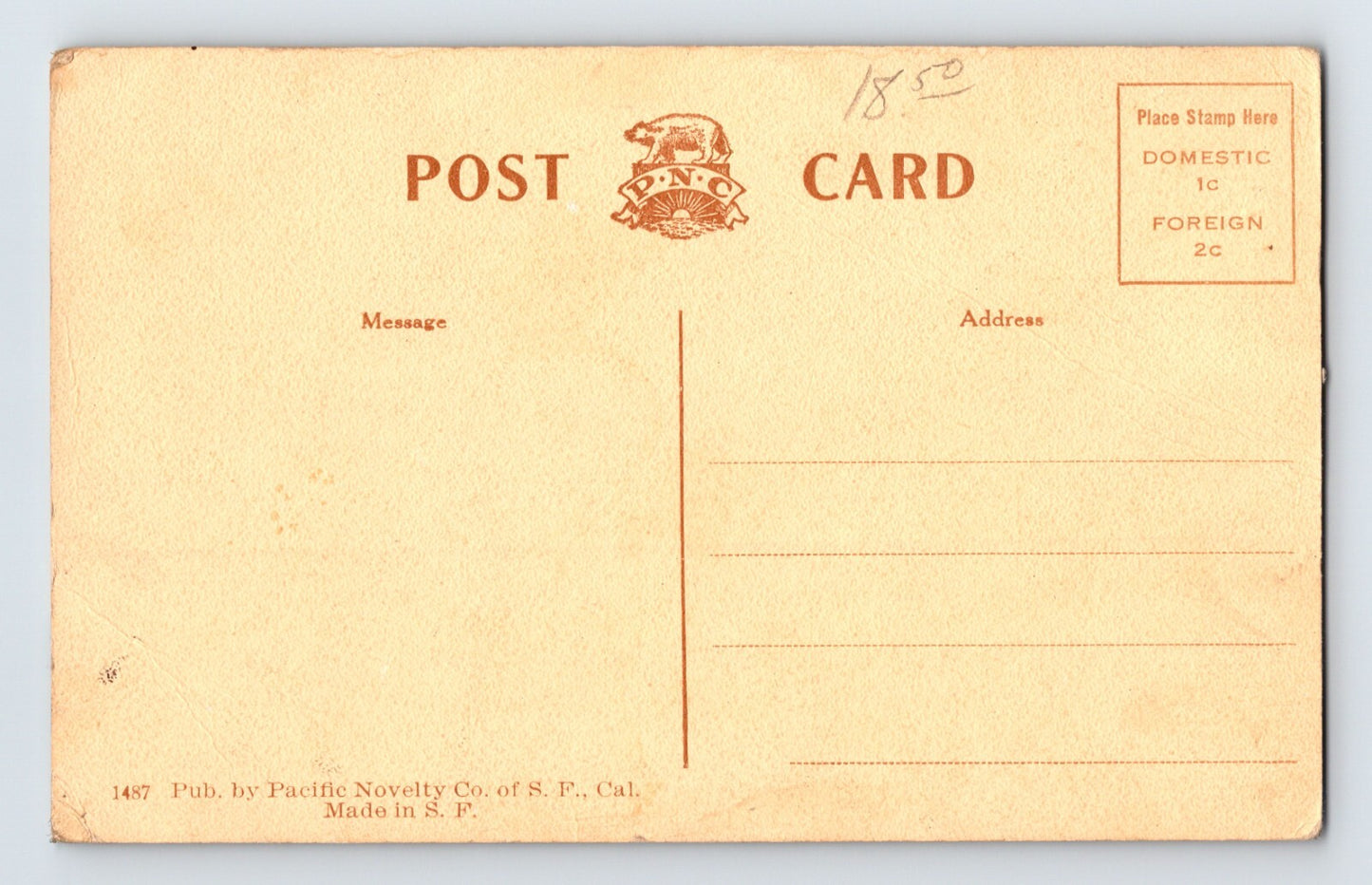 Eureka California Federal Building 1920s Postcard Unposted Divided Back Sepia