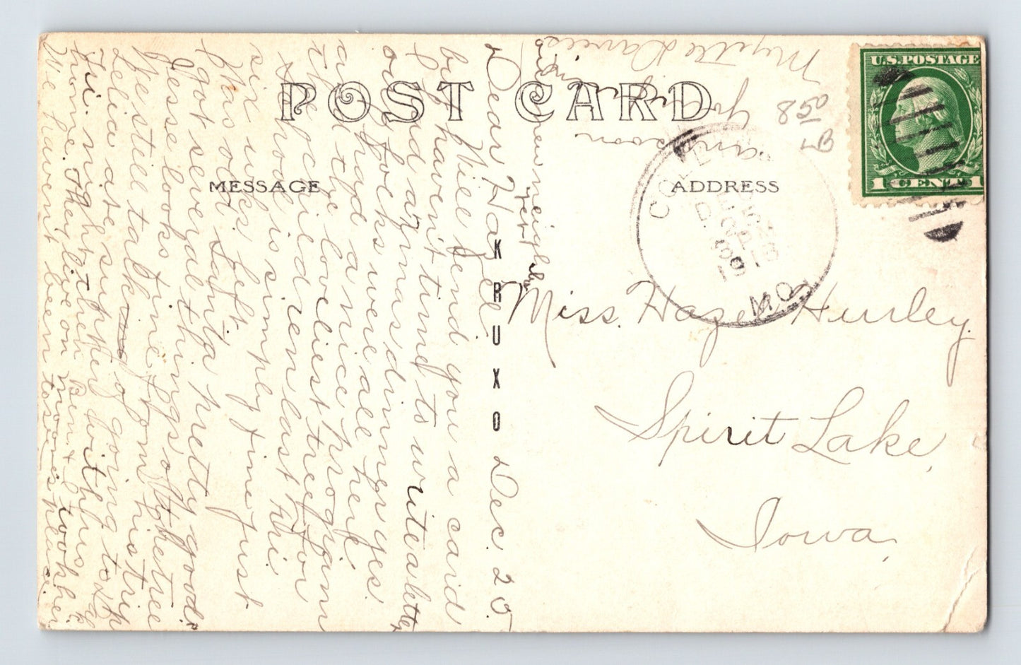 Marion Iowa Mill Dam Children 1918 RPPC Postcard Posted Divided Back