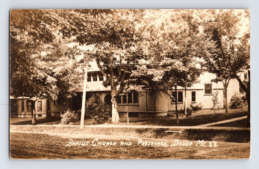 Dover Maine Baptist Church Parsonage 1910s RPPC Postcard Unposted Divided