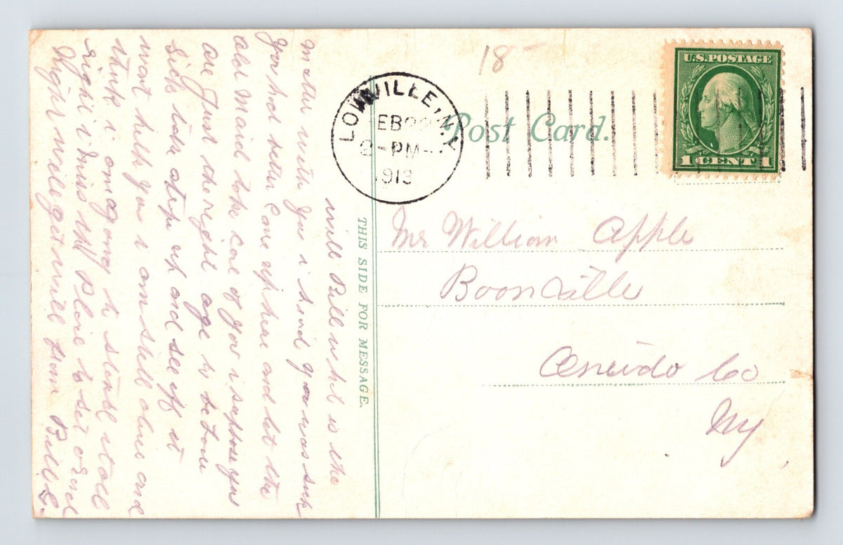Lowville New York Opera House Town Hall Theater 1912 Postcard Divided Back