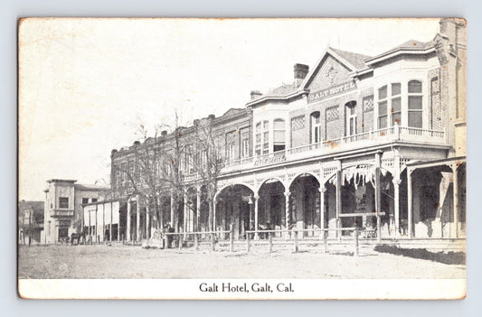 Galt California Galt Hotel 1914 Postcard Posted Divided Back