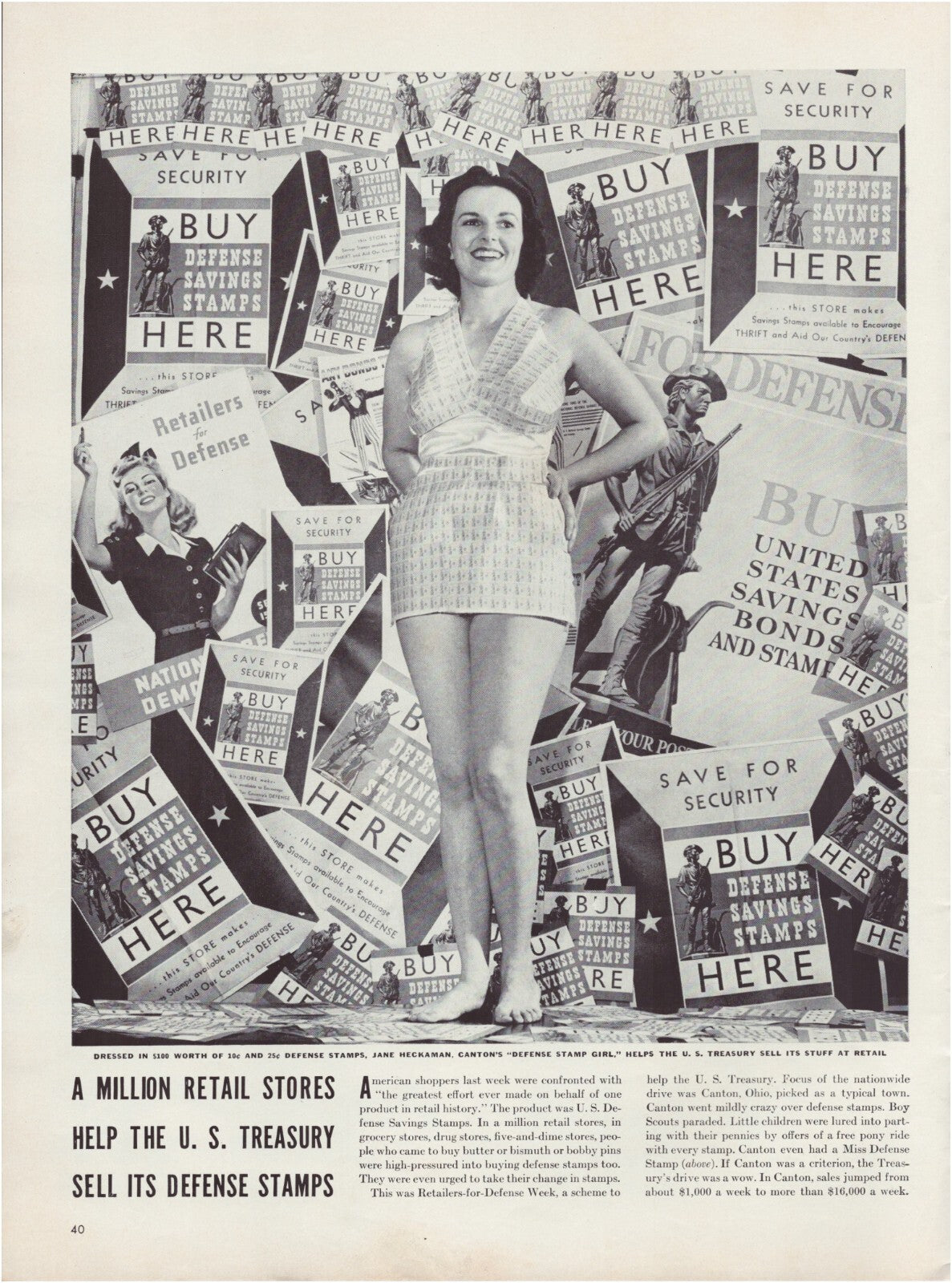 War Bond Defense Stamps 1941 WW2 Pin Up GGA Full Page Print Ad 10.5 x 13.5