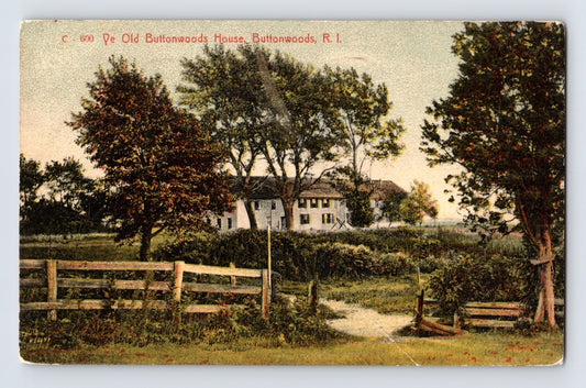 Buttonwoods Rhode Island Ye Old Buttonwoods House hotel coastal landscape postcard 1910s