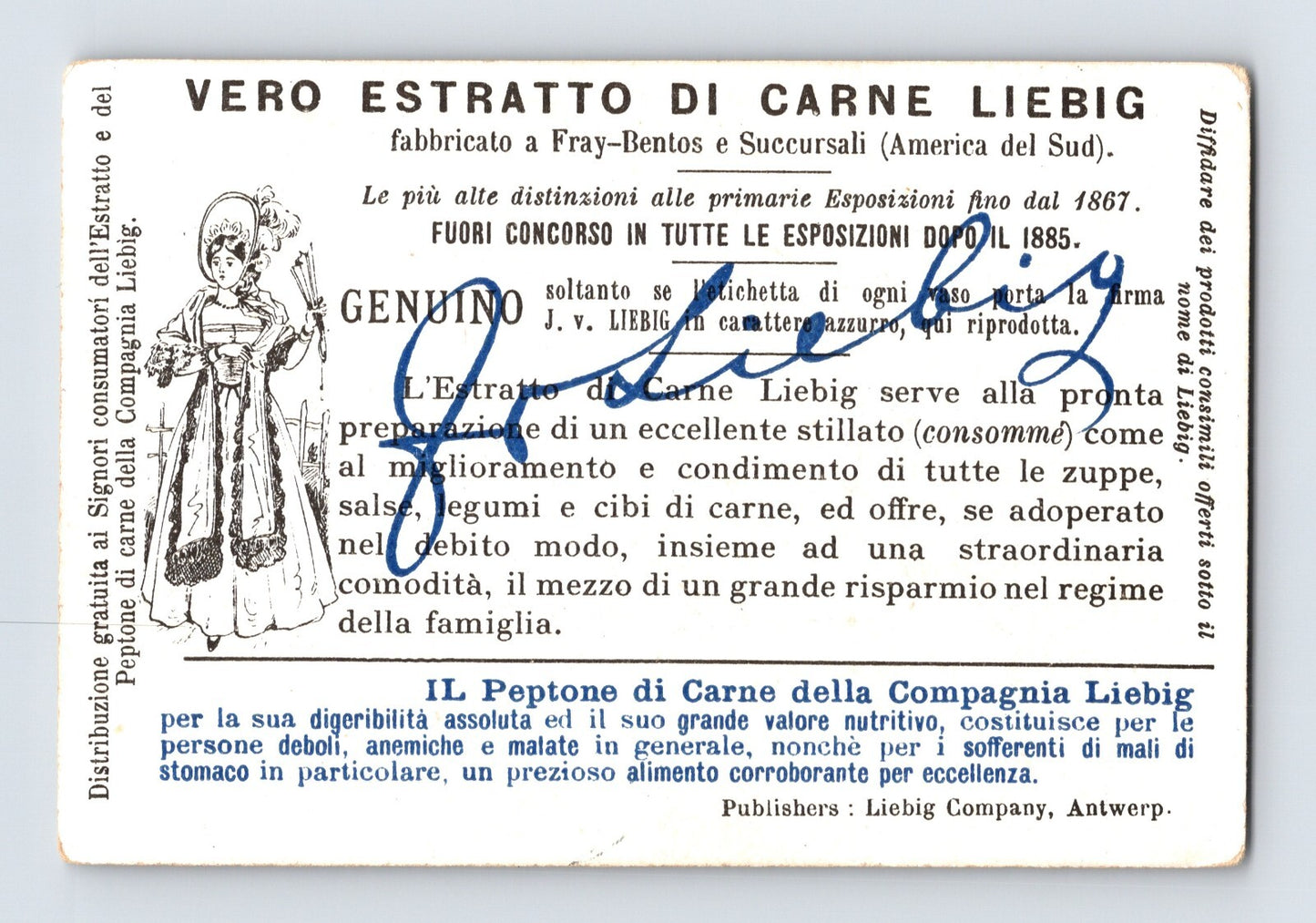Liebig Meat Extract Melagrano Pomegranate Italy 1890s Victorian Trade Card