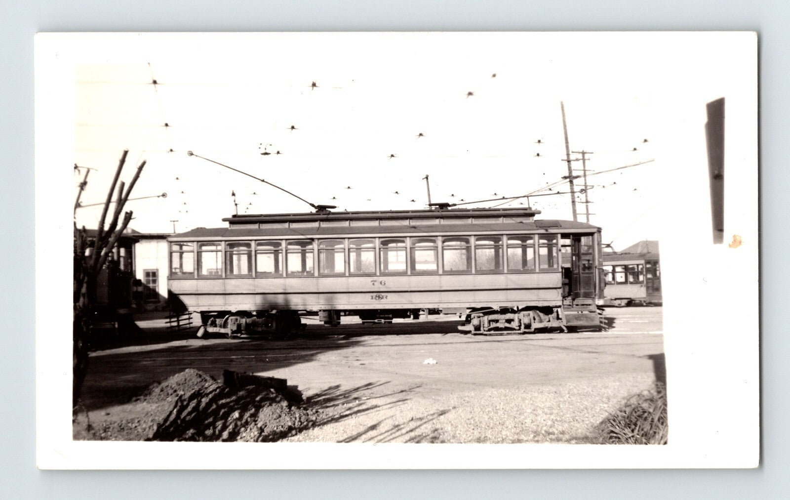San Jose California electric streetcar trolley 1940s railway photo overhead wires
