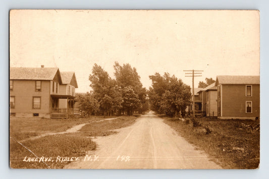 Ripley New York Lake Avenue 1914 RPPC Postcard Posted Divided Back