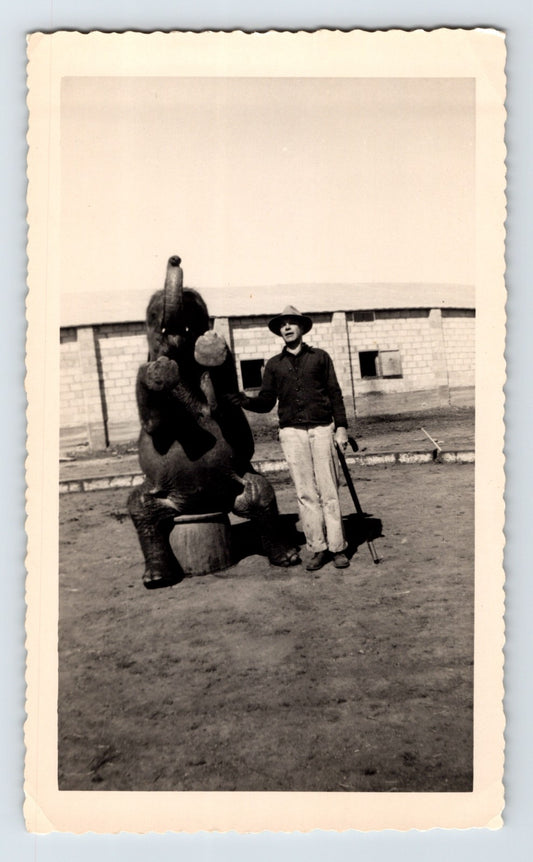 Cole Walters Circus 1951 Photo Elephant Hugo Oklahoma 6 x 3.5