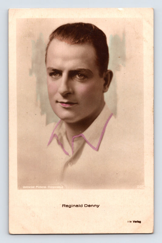 Reginald Denny portrait studio close up 1930s RPPC Iris Verlag film star