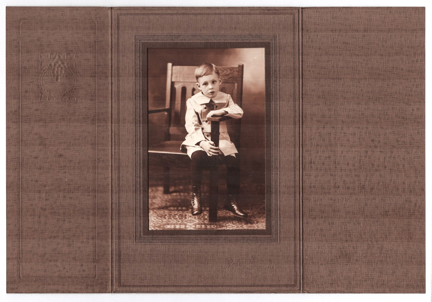 Placerville California Boy Craftsman Chair Rose 1910s Photo 5.5 x 3.5