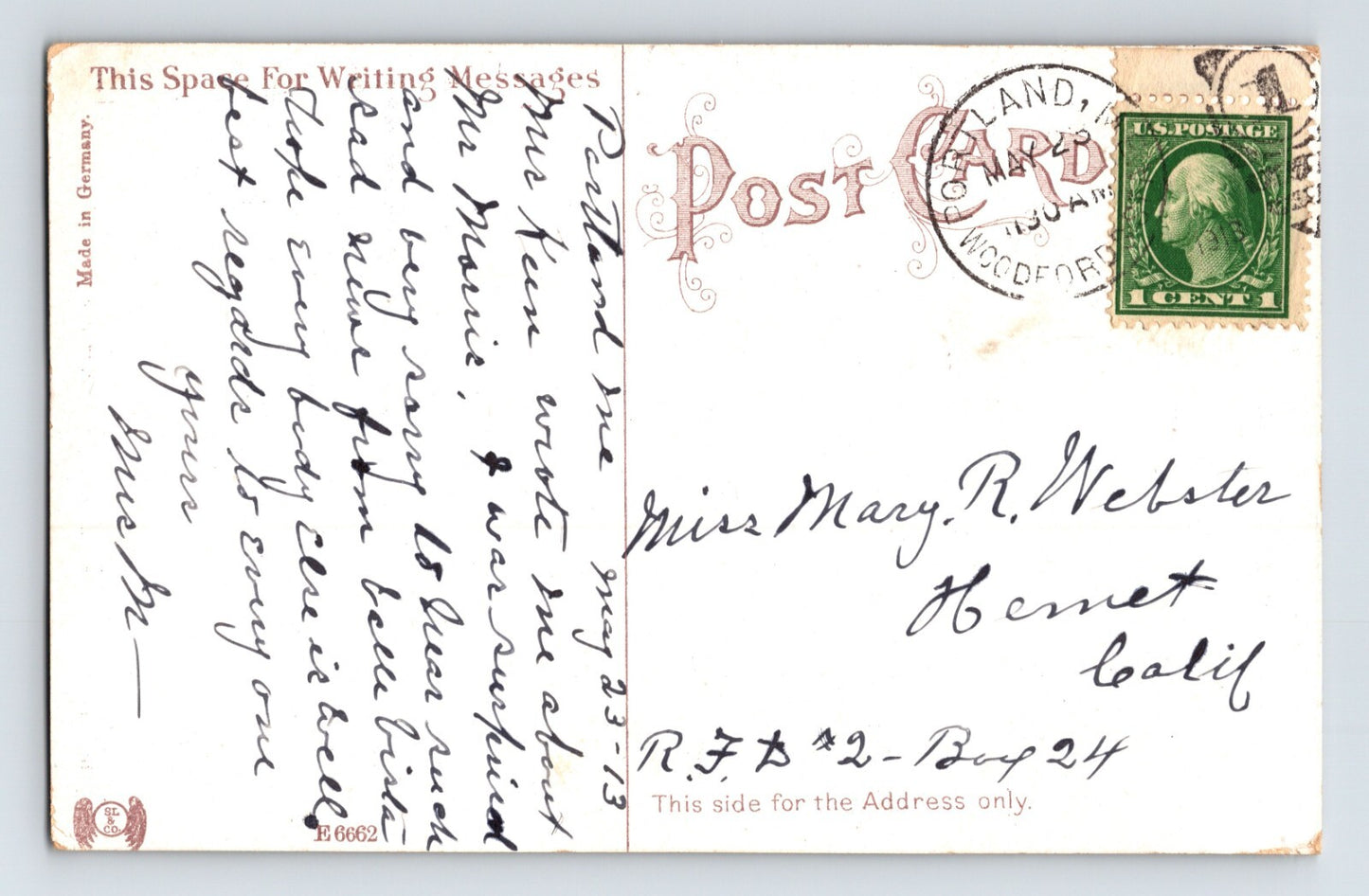 Portland Maine Congress Street Woolworth Horse 1913 Postcard Posted Divided