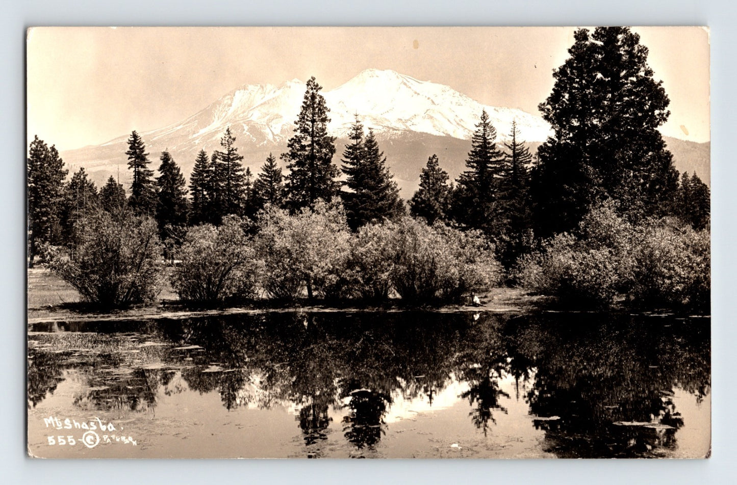 Mount Shasta California Mount Shasta Landscape 1930s RPPC Postcard