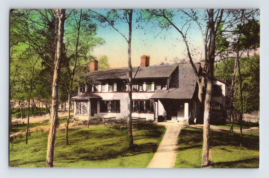 Lake Ronkonkoma Long Island Lady Cenacle convent building trees walkway 1930s postcard
