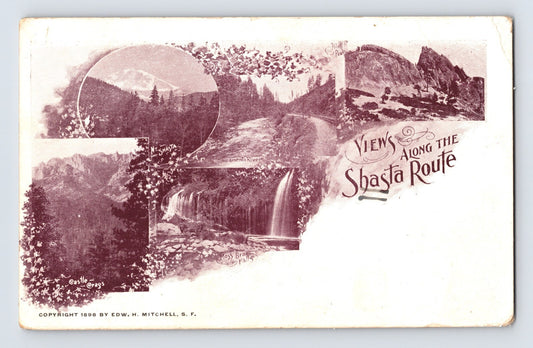 Shasta California Views Along the Shasta Route Railroad Pre-1901 Private Mailing Postcard