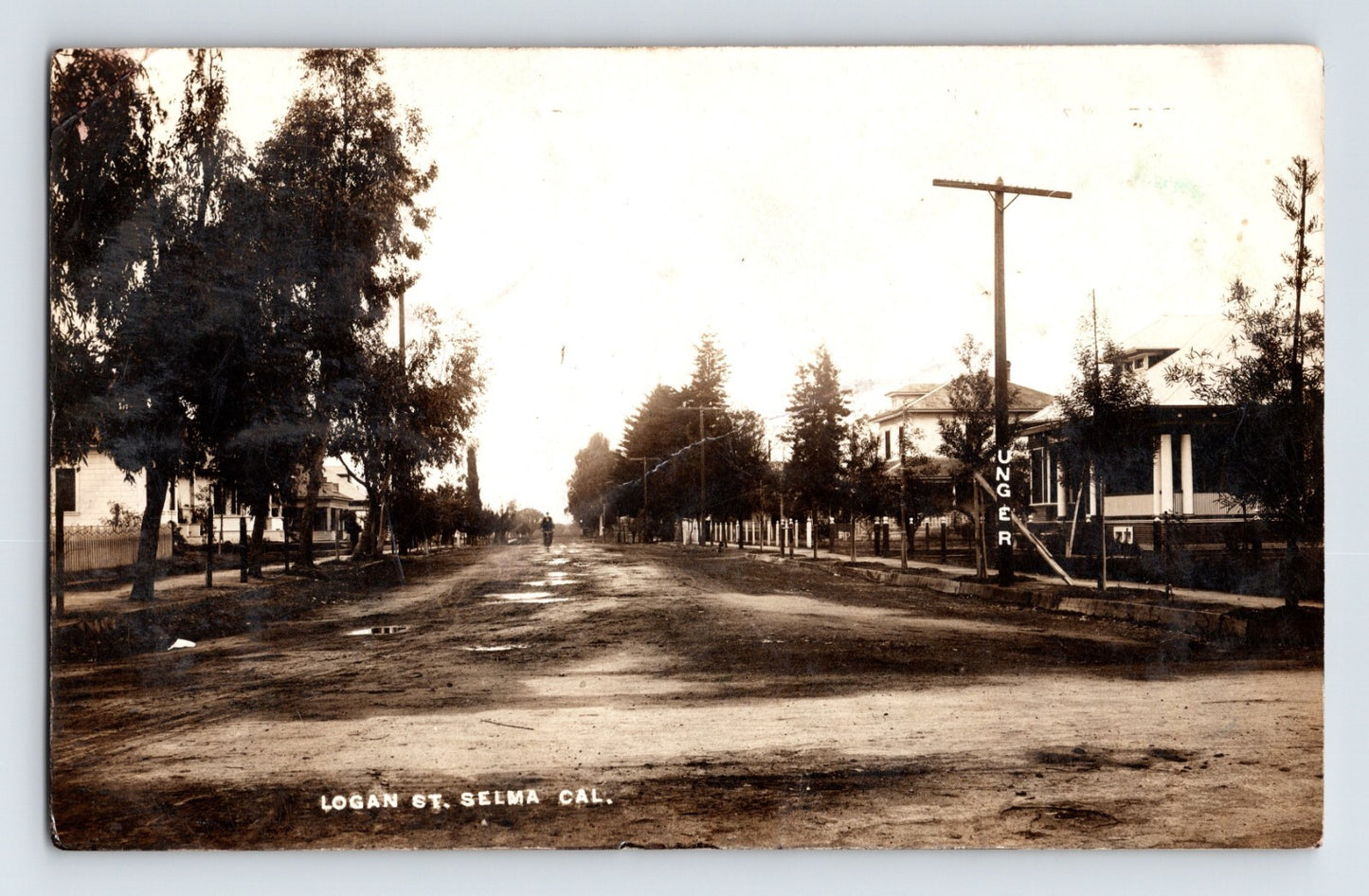 Selma California Logan Street Downtown 1907 RPPC Postcard Posted